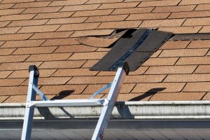 Roof being fixed after storm southern Maryland